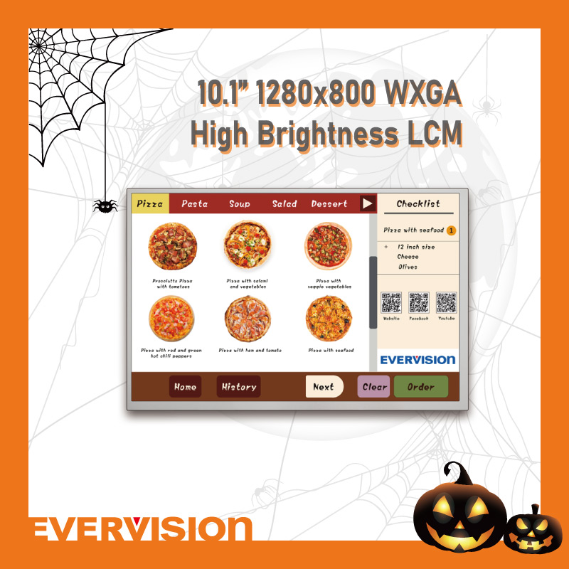 10.1 inch 1280x800 High Brightness TFT LCD Monitor, LVDS I/F