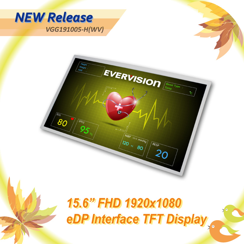 15.6 inch eDP 介面TFT 觸控 顯示器, Full HD TFT LCD