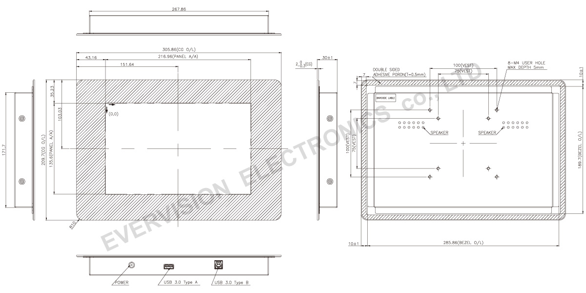 VGG128004-P(USB Open Frame Monitor)