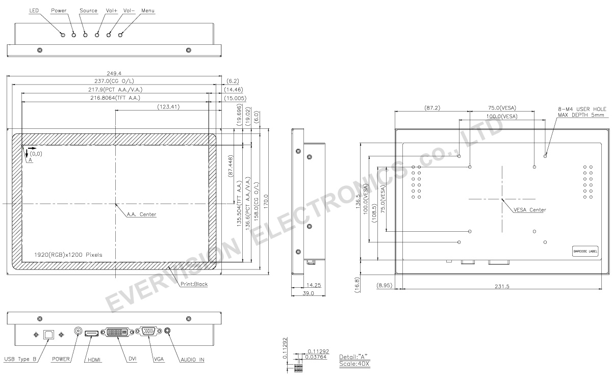 VGG128004-P | Open Frame | EVERVISION